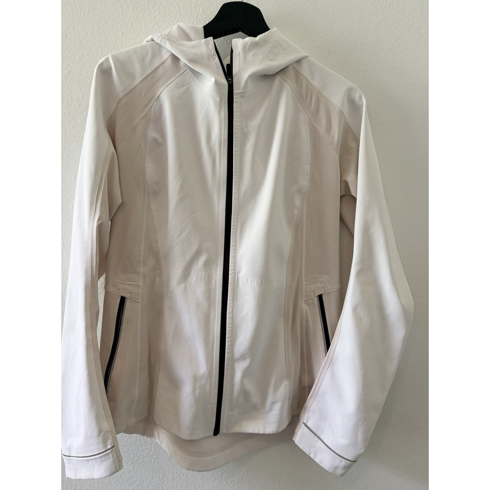 Lululemon Full Zip Hoodie Jacket Women Size 10 White Activewear Athletic
